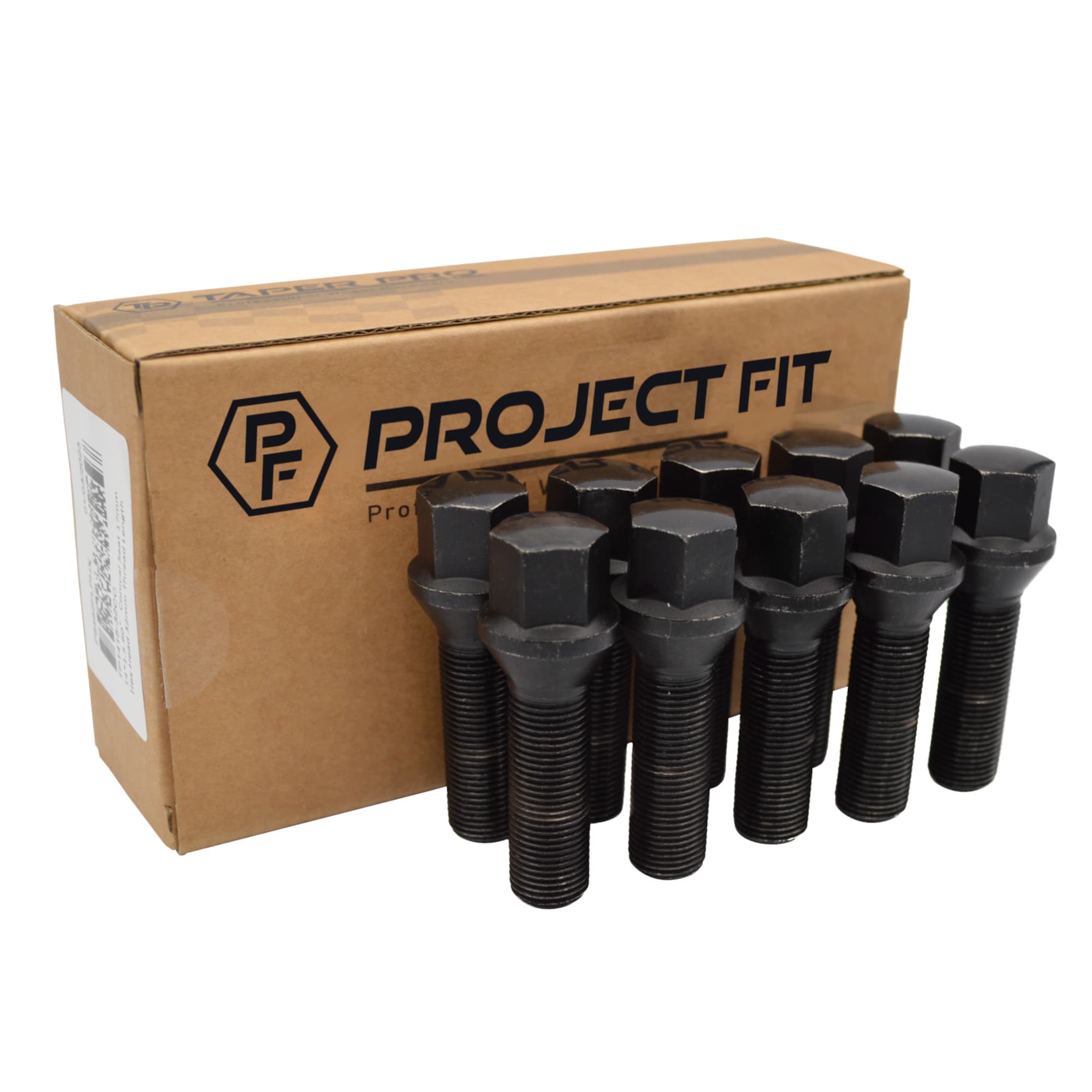 M14x1.25 Conical Seat Lug Bolts — 47mm, Black